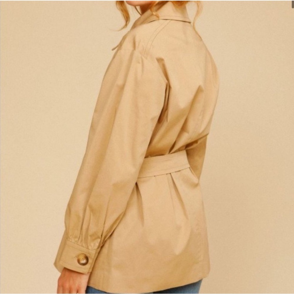 RARE NWT Rouje John Short Belted Trench Coat - Picture 9 of 14